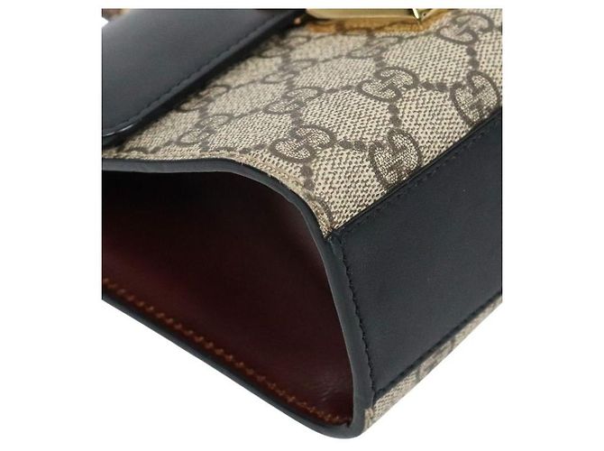Padlock Gucci Bolso de hombro Black GG Supreme con cadena y candado - vista 8
