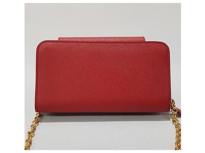 Prada Bolsa Crossbody de Saffiano com Aba e Corrente - vista 5