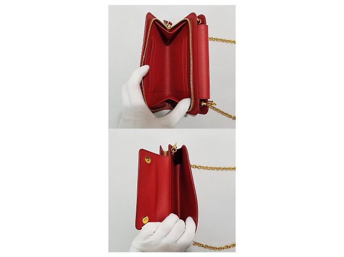 Prada Bolsa Crossbody de Saffiano com Aba e Corrente - vista 8