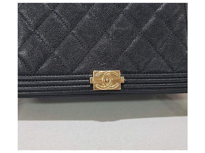 Chanel Boy WOC Small Caviar Black Champagne Gold Nero - vista 3