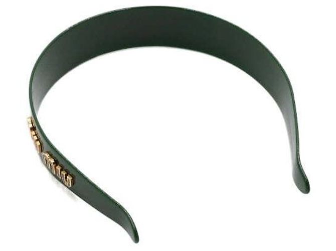 Miu Miu Fascia per capelli in plexiglass verde - vista 3