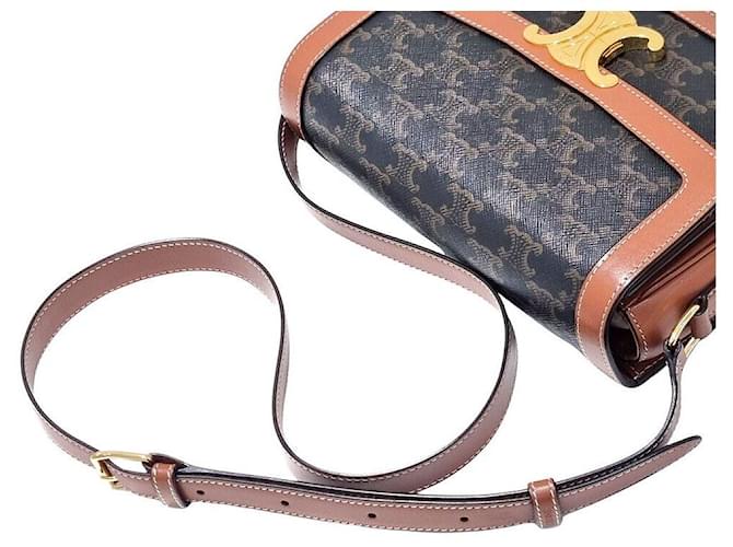 16 Céline Bolso Celine Triumph Medium Castaño - vista 3