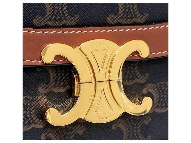 16 Céline Bolso Celine Triumph Medium Castaño - vista 6