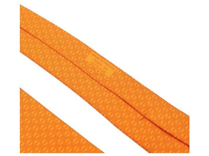 Hermès Cravatta in seta color arancione - vista 4