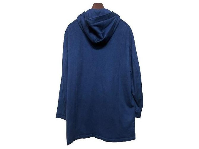 Loro Piana Cappotto con cappuccio in cashmere blu - vista 2