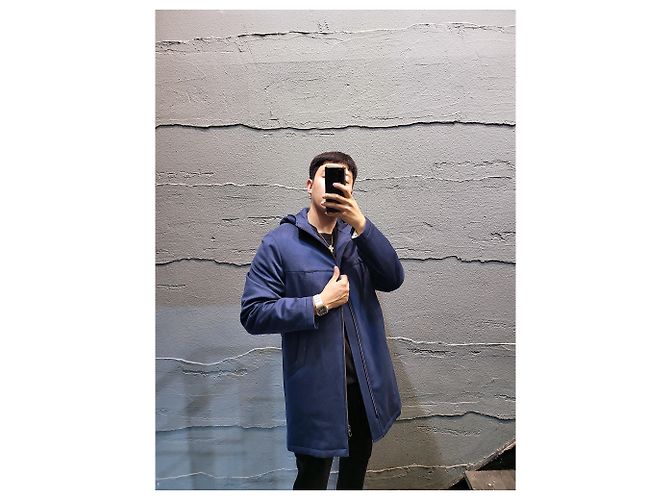 Loro Piana Cappotto con cappuccio in cashmere blu - vista 3