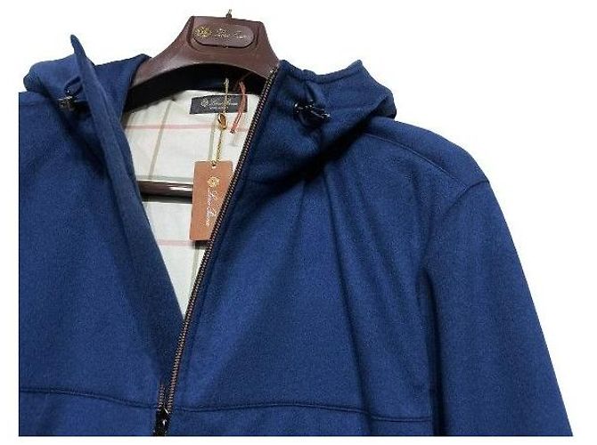 Loro Piana Cappotto con cappuccio in cashmere blu - vista 4