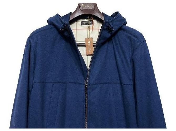 Loro Piana Cappotto con cappuccio in cashmere blu - vista 5