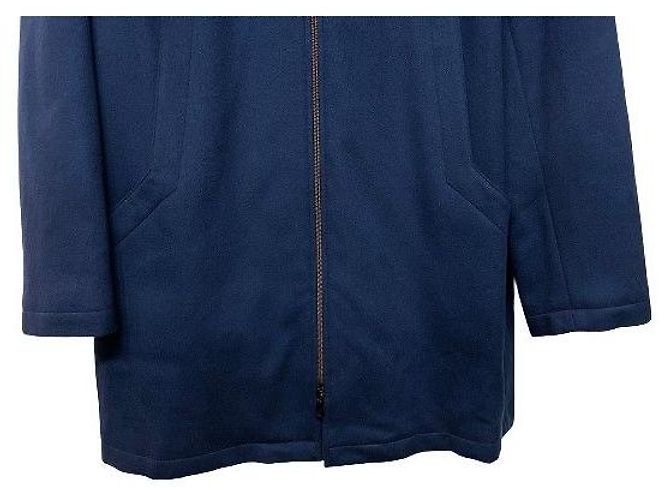 Loro Piana Cappotto con cappuccio in cashmere blu - vista 8