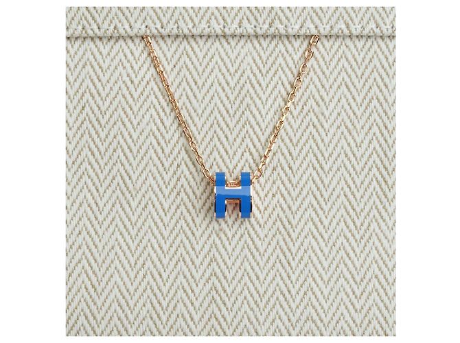 Hermès Pop Halskette Roségold blau SATURE mini Komplettset Geschenk Mehrfarben - Ansicht 4