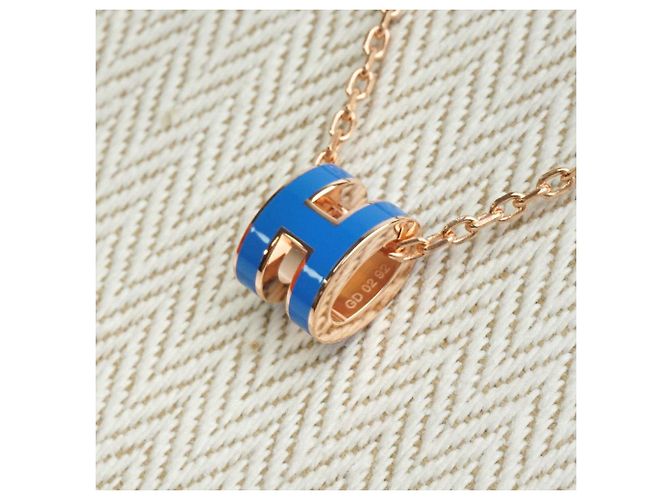 Hermès Pop Halskette Roségold blau SATURE mini Komplettset Geschenk Mehrfarben - Ansicht 6