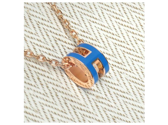 Hermès Pop Halskette Roségold blau SATURE mini Komplettset Geschenk Mehrfarben - Ansicht 7