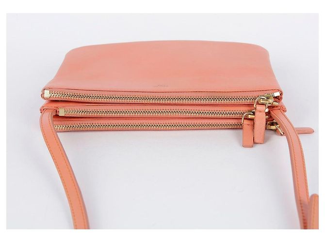 Céline Borsa a tracolla Trio in pelle rosa Medium - vista 13