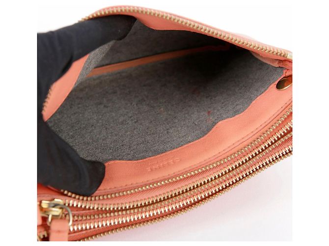Céline Borsa a tracolla Trio in pelle rosa Medium - vista 14