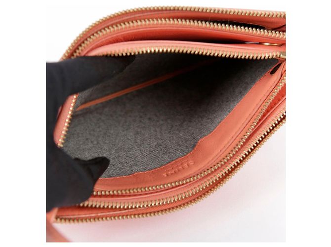 Céline Borsa a tracolla Trio in pelle rosa Medium - vista 15