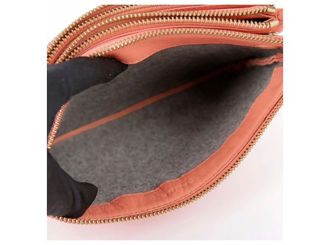 Céline Borsa a tracolla Trio in pelle rosa Medium - vista 16