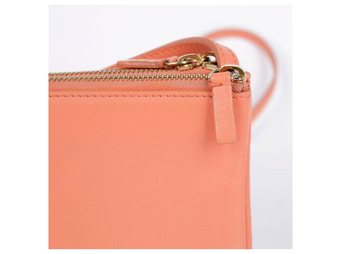 Céline Borsa a tracolla Trio in pelle rosa Medium - vista 4