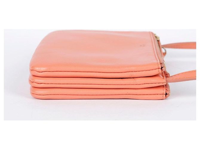 Céline Borsa a tracolla Trio in pelle rosa Medium - vista 5