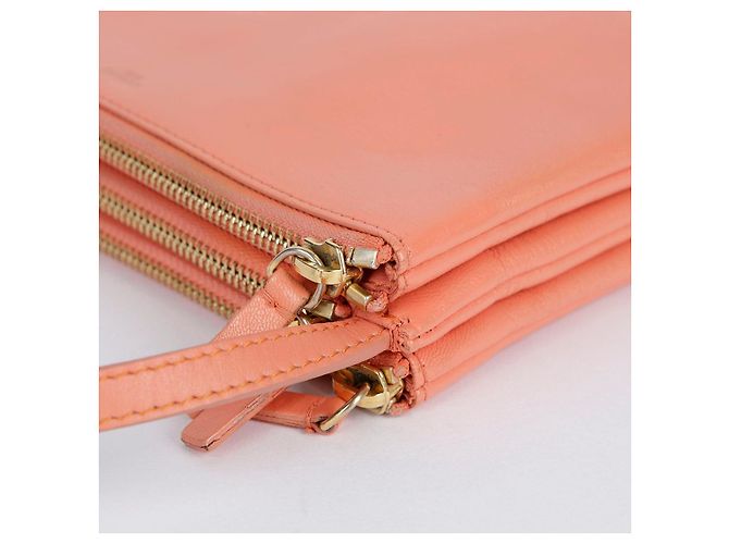 Céline Borsa a tracolla Trio in pelle rosa Medium - vista 9
