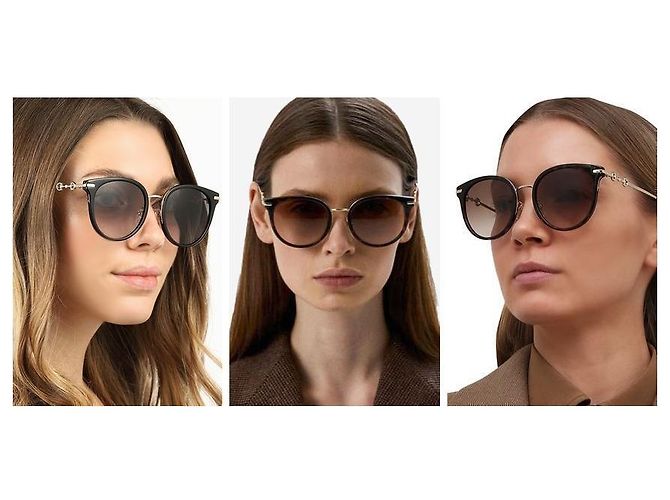 Gucci Gafas de sol Asian Fit Acetate Black Round Multicolor - vista 3