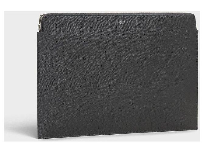 Céline Große Clutch aus Narbenleder Schwarz - Ansicht 2