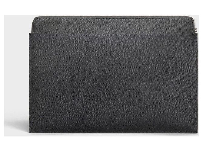 Céline Große Clutch aus Narbenleder Schwarz - Ansicht 4