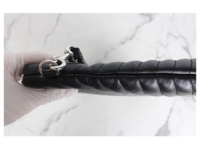 Saint Laurent Clutch Silver Black Large Nero - vista 5