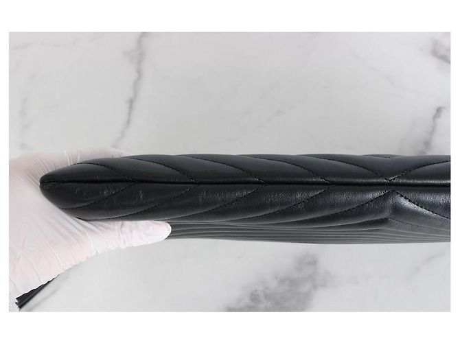 Saint Laurent Clutch Silver Black Large Nero - vista 6