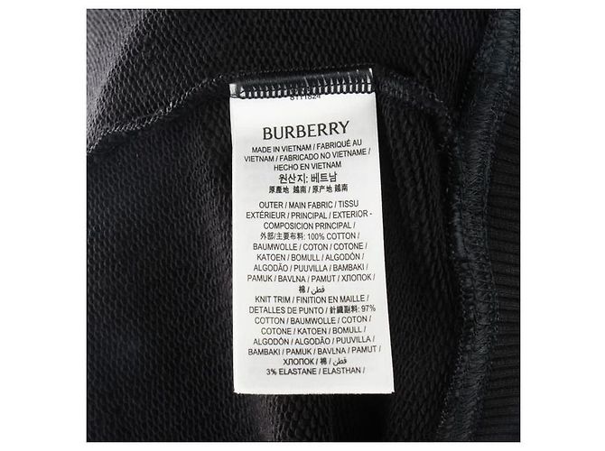 Burberry Felpa in cotone con logo ricamato Nero - vista 6