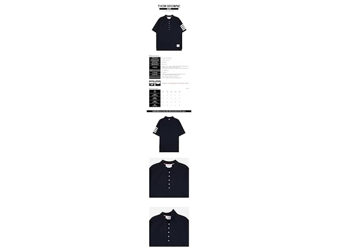 Thom Browne Polo in cotone Navy Blu - vista 2