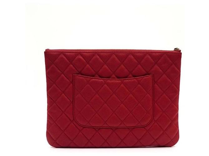 Chanel Clutch Caviar Classic New Medium Rosso - vista 3