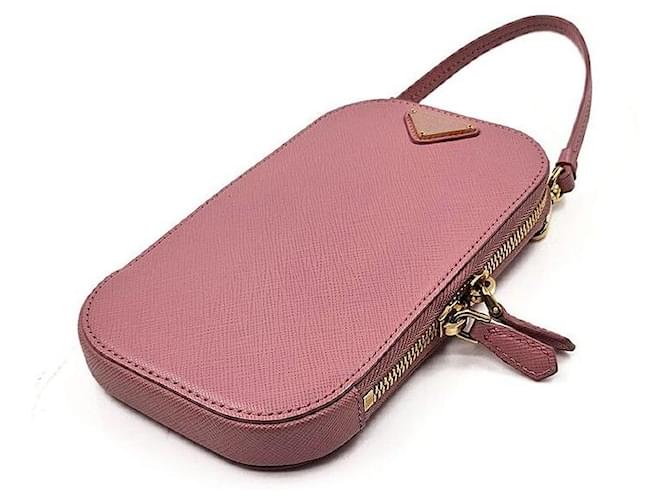 Prada Mini borsa a tracolla in Saffiano Rosa - vista 2