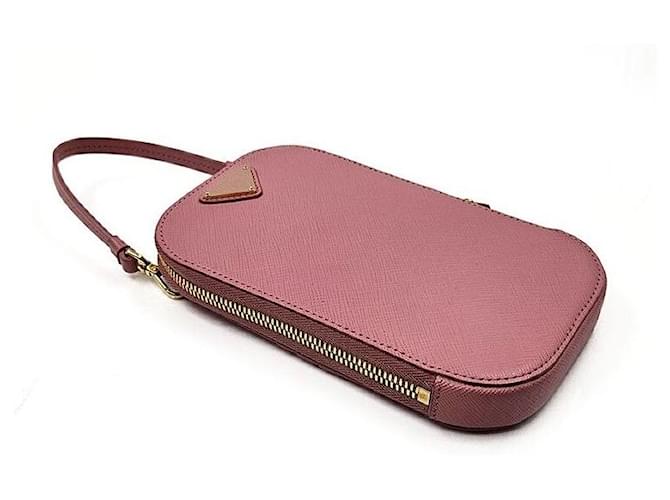 Prada Mini borsa a tracolla in Saffiano Rosa - vista 3