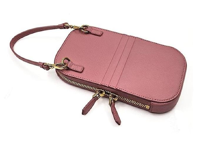 Prada Mini borsa a tracolla in Saffiano Rosa - vista 4