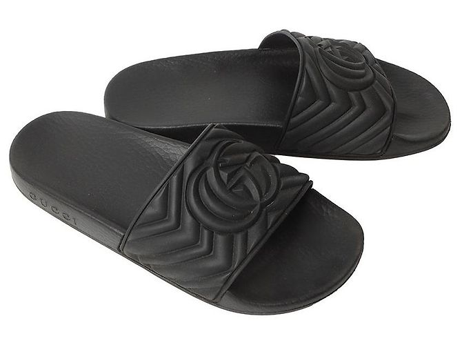 Gucci Taglia delle pantofole GG Marmont Nero - vista 2