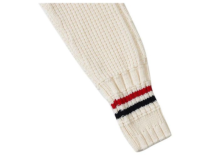 Thom Browne Wollstrickpullover mit Zopfmuster für Herren Weiß - Ansicht 5
