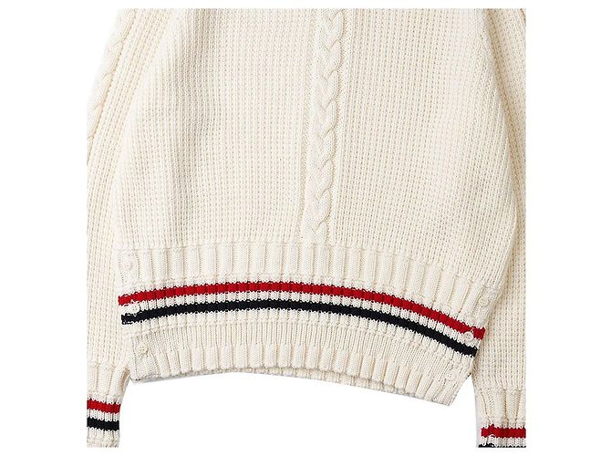 Thom Browne Wollstrickpullover mit Zopfmuster für Herren Weiß - Ansicht 6