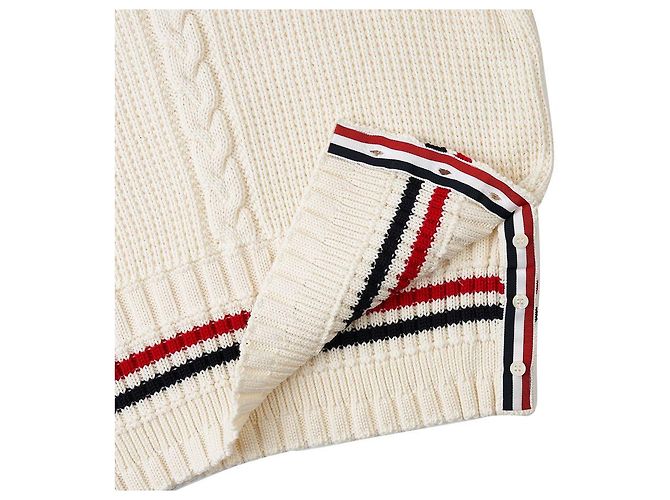 Thom Browne Wollstrickpullover mit Zopfmuster für Herren Weiß - Ansicht 7