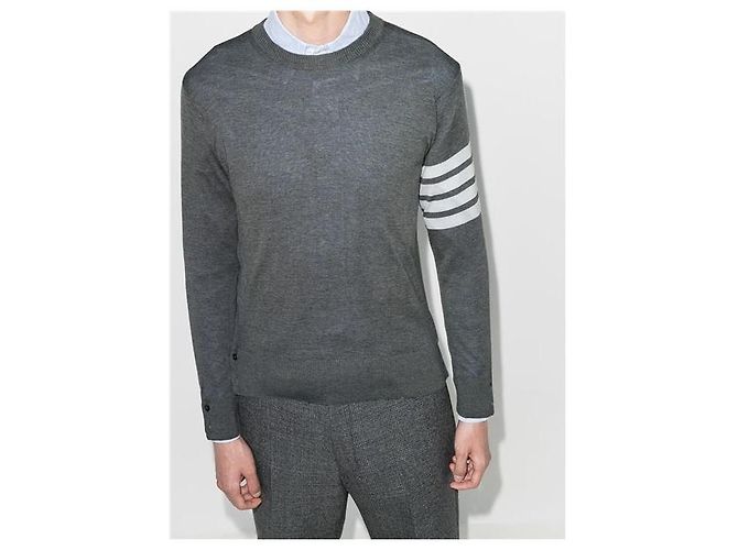 Thom Browne Merino Wool Classic Pullover Sweater - view 5