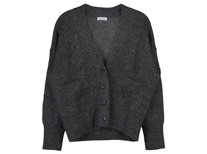 Brunello Cucinelli Mohair-Cardigan für Damen Schwarz - Ansicht 10