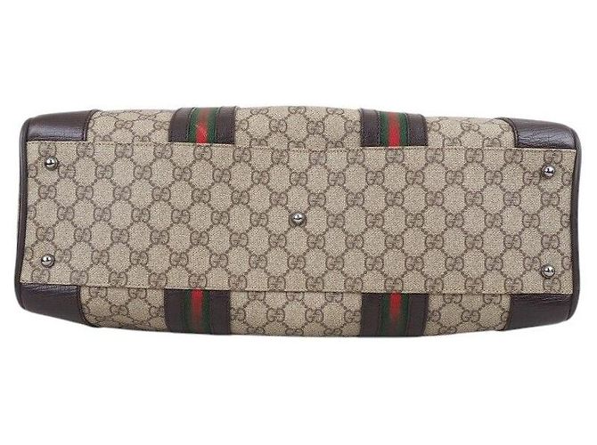 Gucci Borsa Boston in PVC Marrone - vista 6