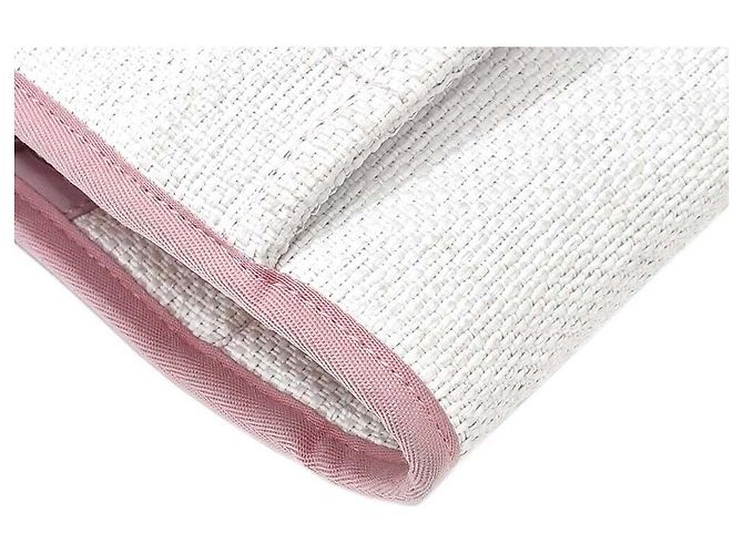 Chanel Borsa a tracolla Deauville in rafia Bianco - vista 5