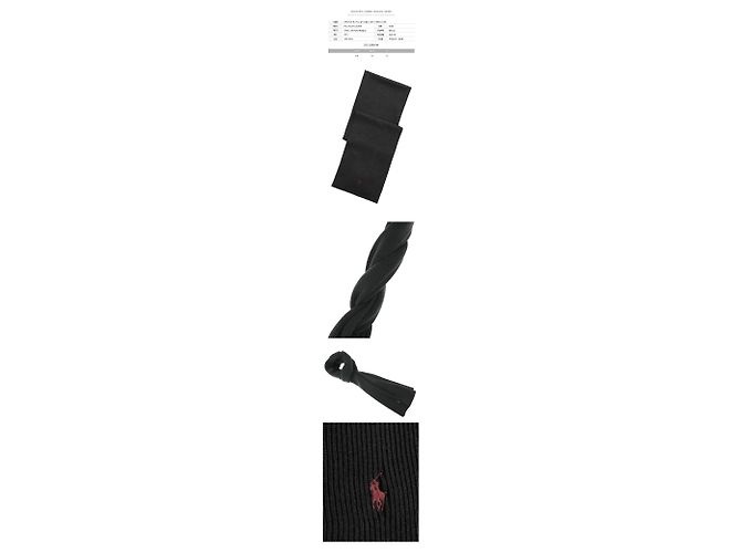 Ralph Lauren Sciarpa a coste ricamata Red Pony Gray Nero - vista 2