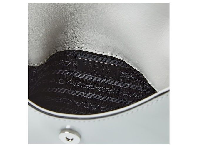Prada Mini Borsa a Tracolla Cleo in Pelle Spazzolata da Donna (HOM) Argento - vista 10