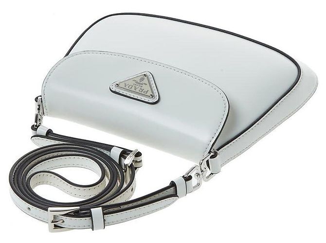 Prada Mini Borsa a Tracolla Cleo in Pelle Spazzolata da Donna (HOM) Argento - vista 4