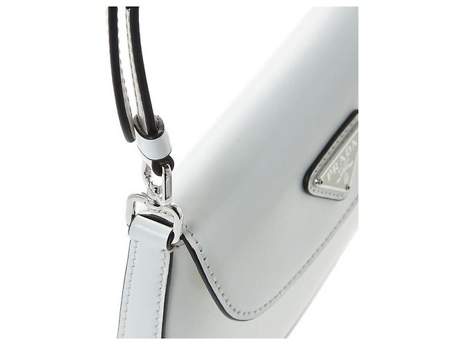 Prada Mini Borsa a Tracolla Cleo in Pelle Spazzolata da Donna (HOM) Argento - vista 8