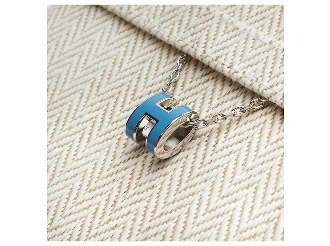 Hermès Collar Pop Ash Silver Blue Jean Mini Full Set Multicolor - vista 7
