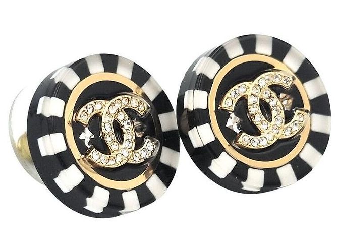 Chanel Crystal CC Logo Ohrringe Weiß - Ansicht 4