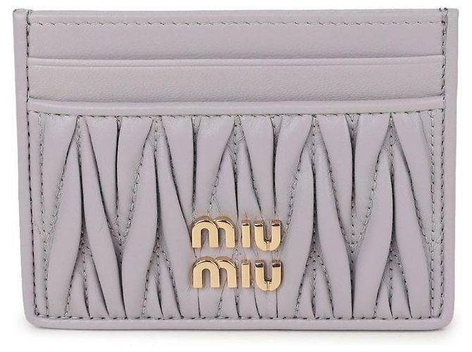 Miu Miu Tarjetero de piel Napa Púrpura - vista 3