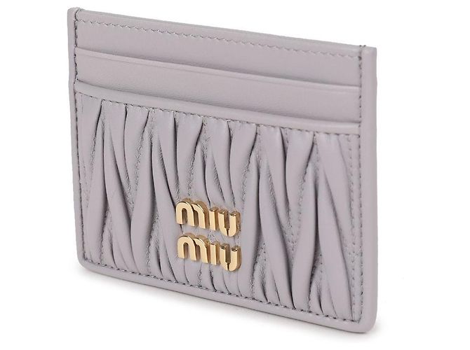 Miu Miu Tarjetero de piel Napa Púrpura - vista 4
